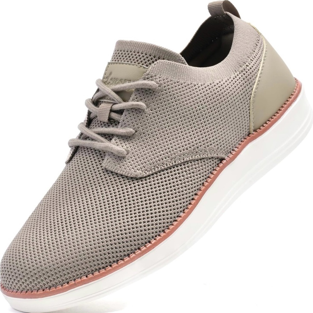 Men's Knit Lace-Up Sneaker in Taupe